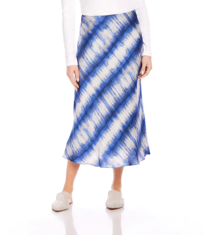 Satin Bias Cut Midi Skirt sold by Karen Kane