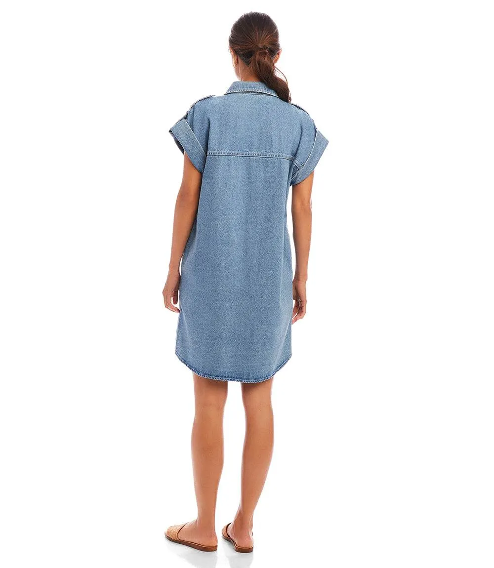 Cap Sleeve Denim Shirtdress sold by Karen Kane product image thumbnail 4