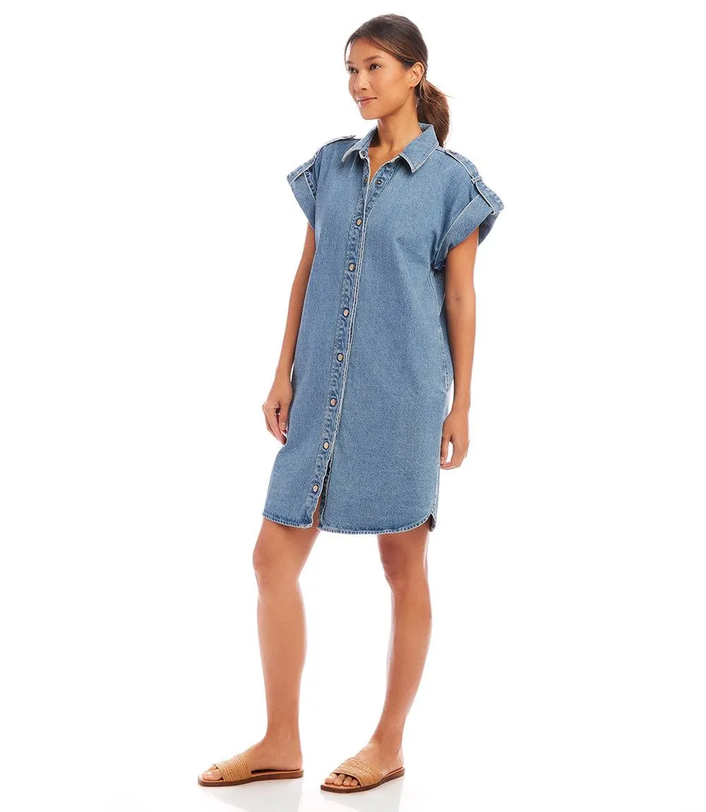 Cap Sleeve Denim Shirtdress sold by Karen Kane product image thumbnail 3
