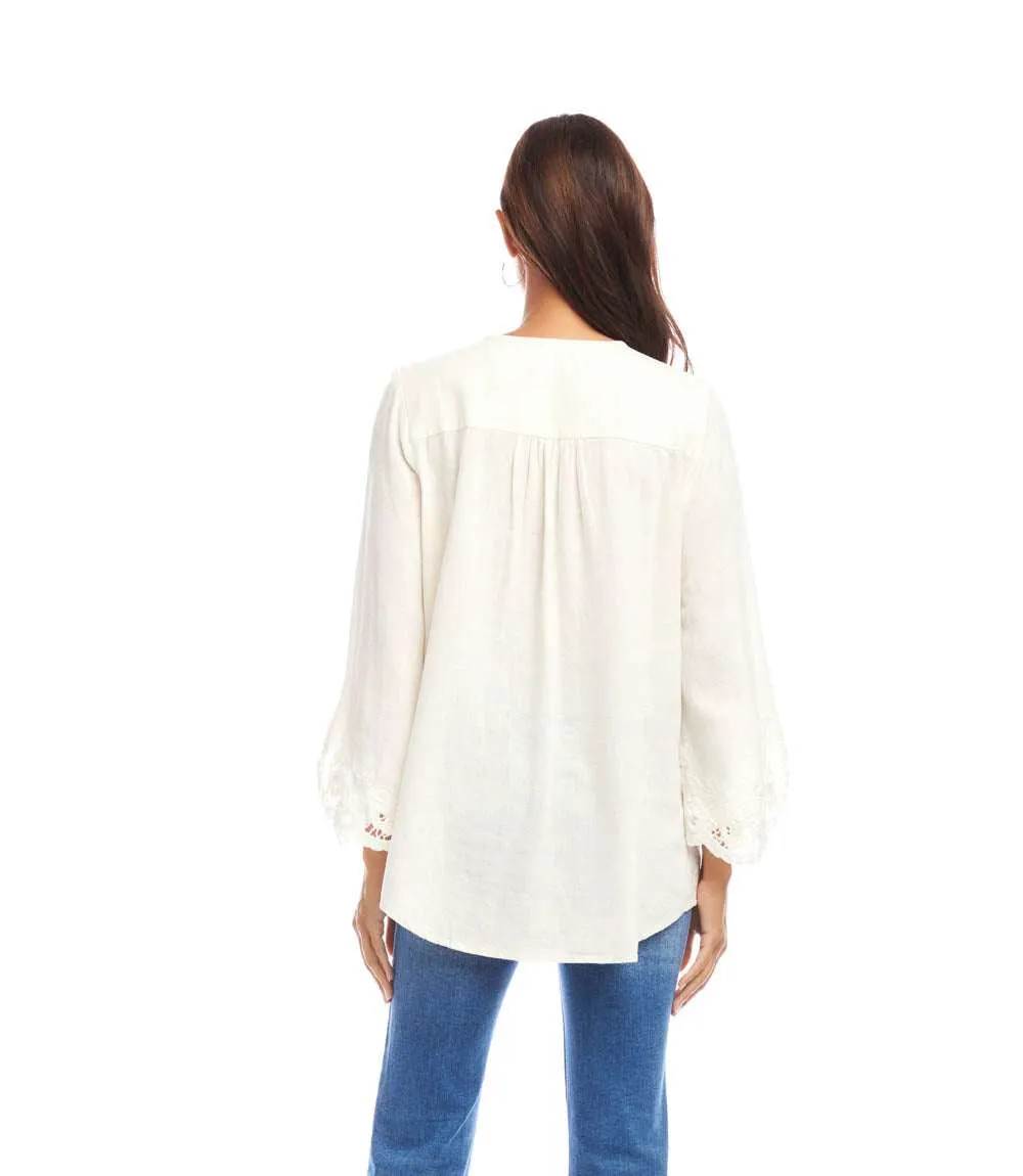 Bracelet Sleeve Embroidered Asymmetric Top sold by Karen Kane product image thumbnail 5