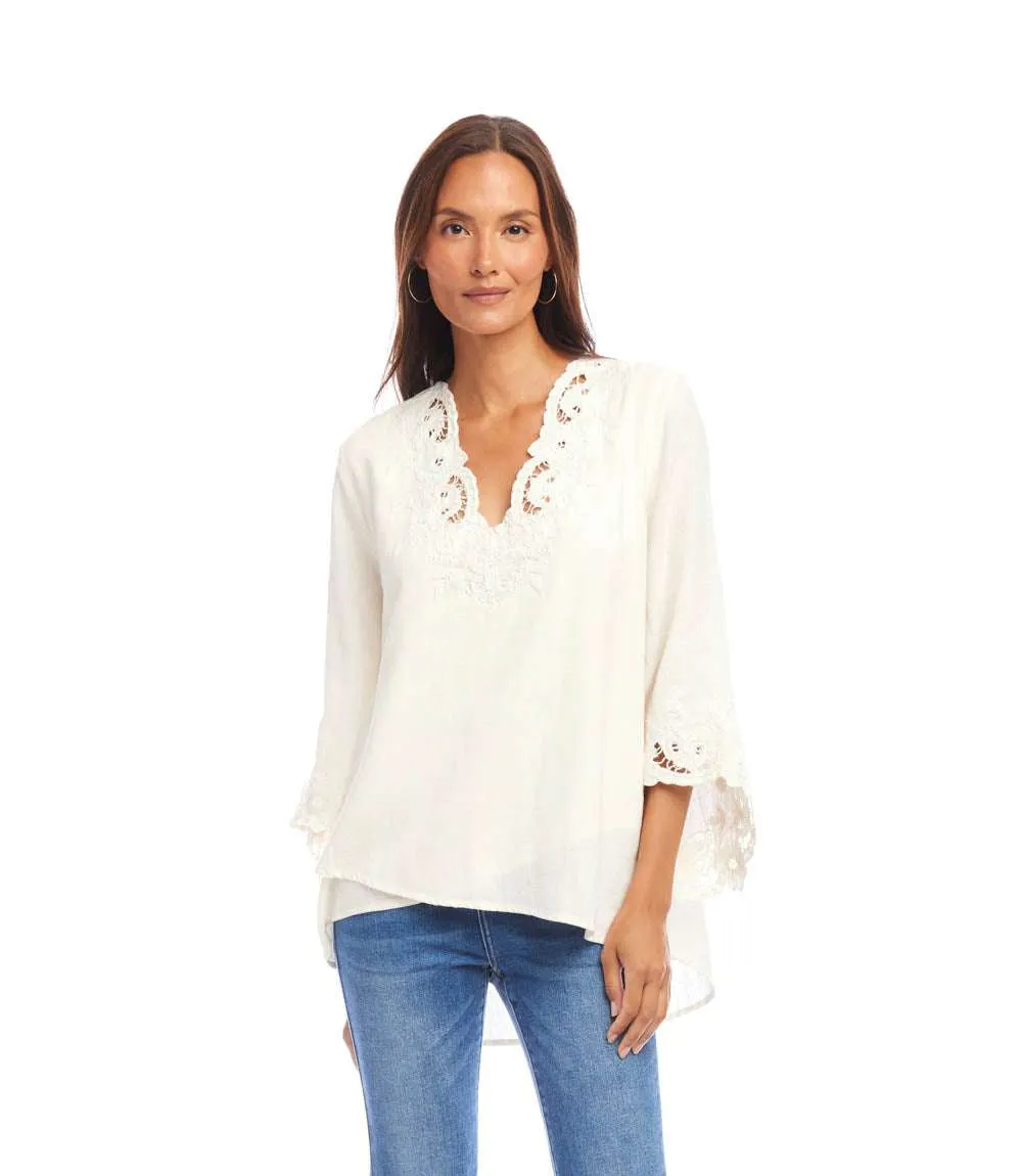 Bracelet Sleeve Embroidered Asymmetric Top sold by Karen Kane product image thumbnail 2