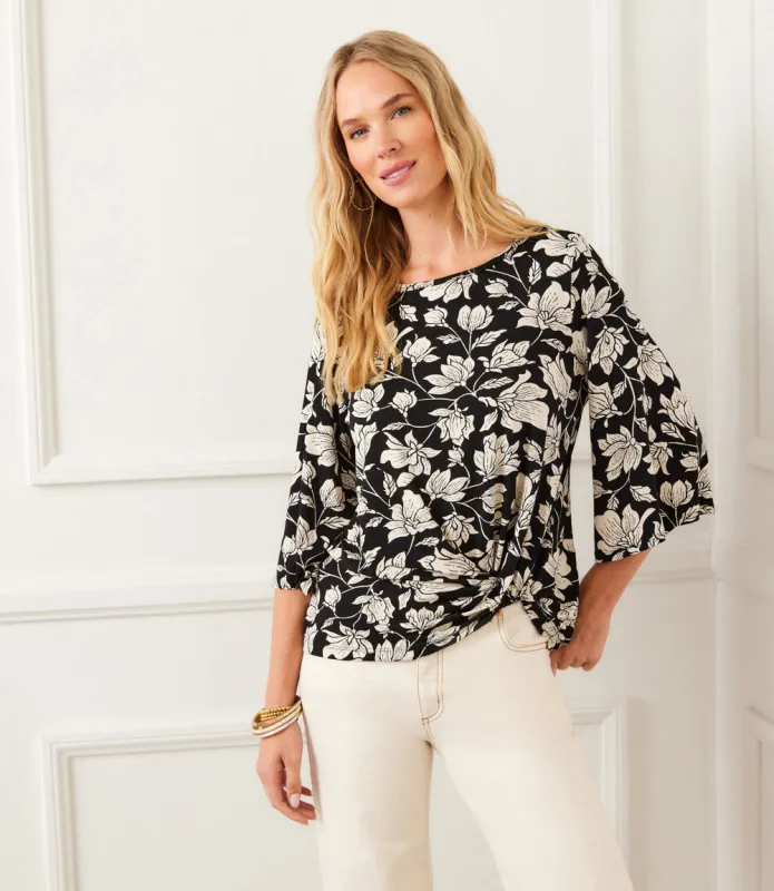 Petite Size Flare Sleeve Pick-Up Top sold by Karen Kane