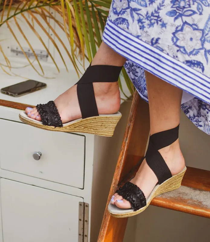 Carolina Ruffle Espadrille Wedge Sandals made by Karen Kane