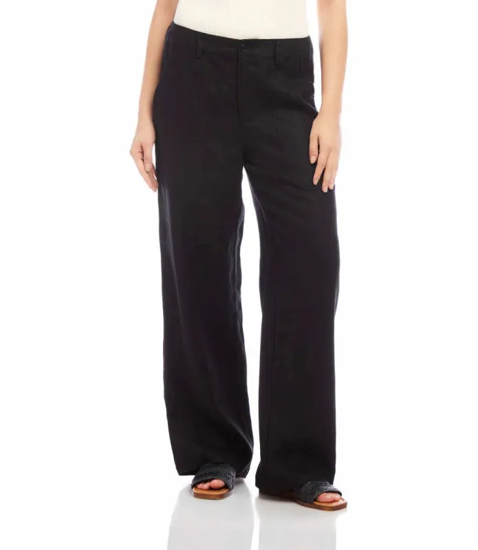 Linen Wide-Leg Trousers sold by Karen Kane