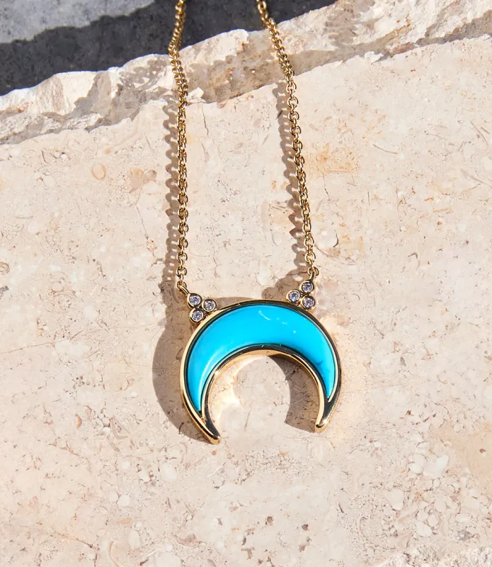 Turquoise Crescent Necklace sold by Karen Kane
