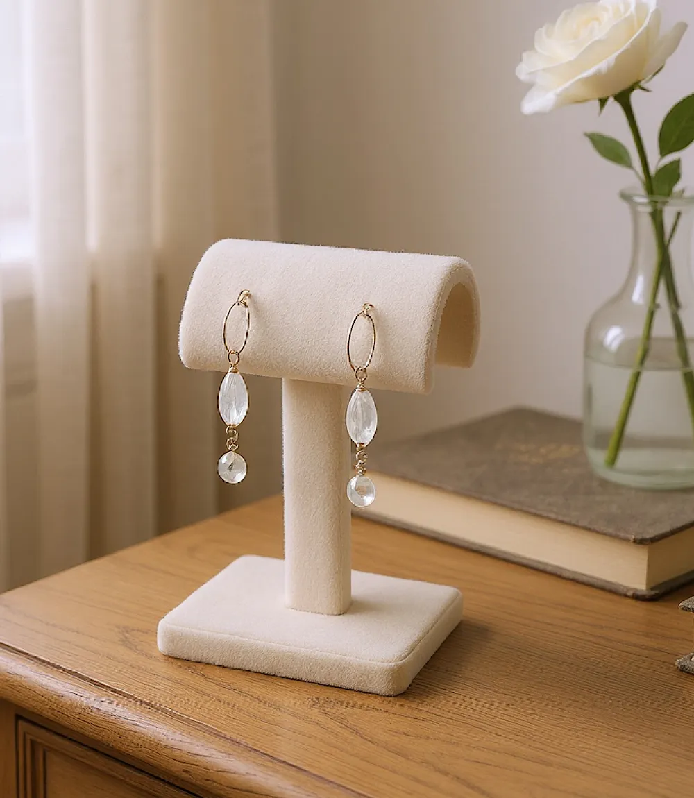 Blush Rose Quartz Earrings sold by Karen Kane product image thumbnail 4