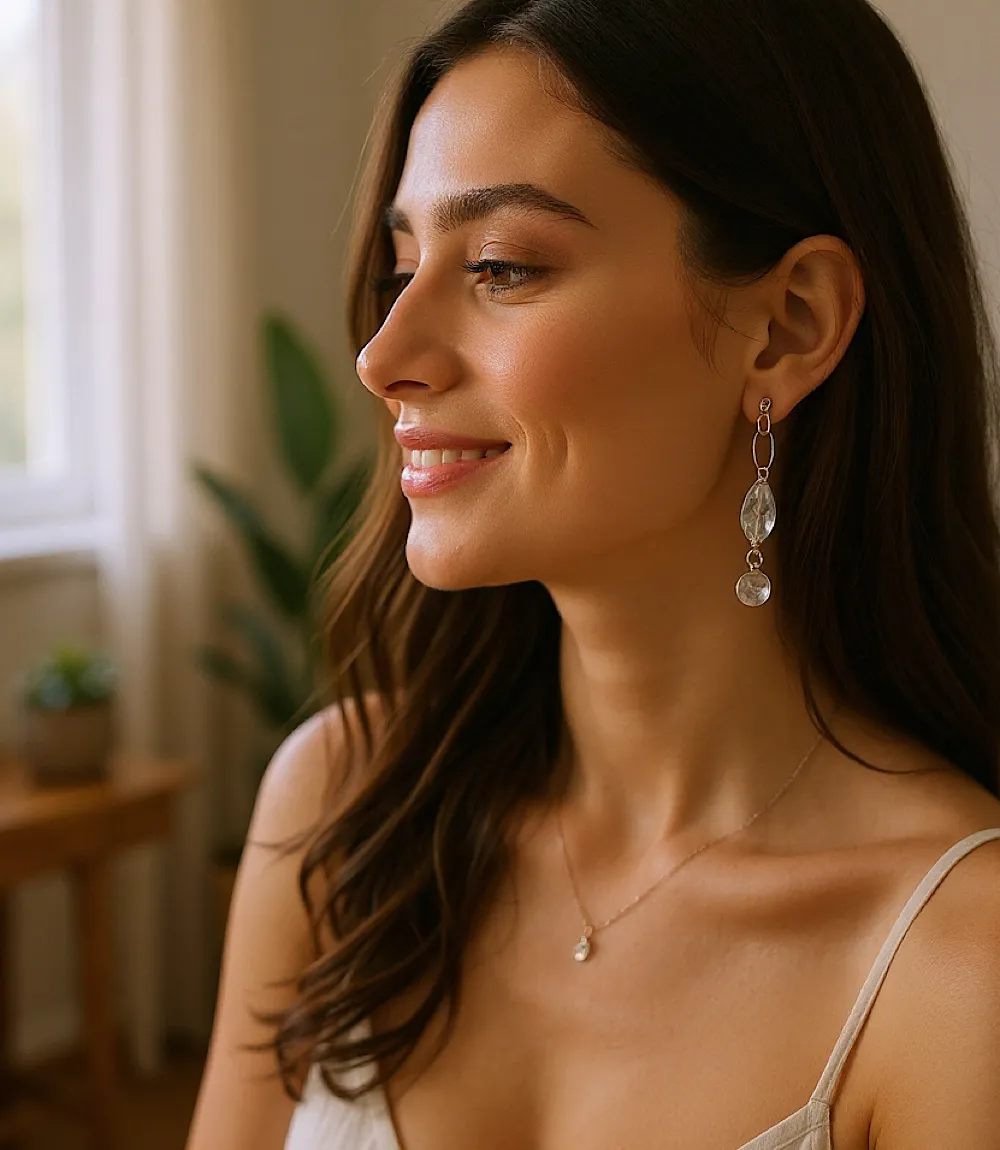 Blush Rose Quartz Earrings sold by Karen Kane product image thumbnail 3