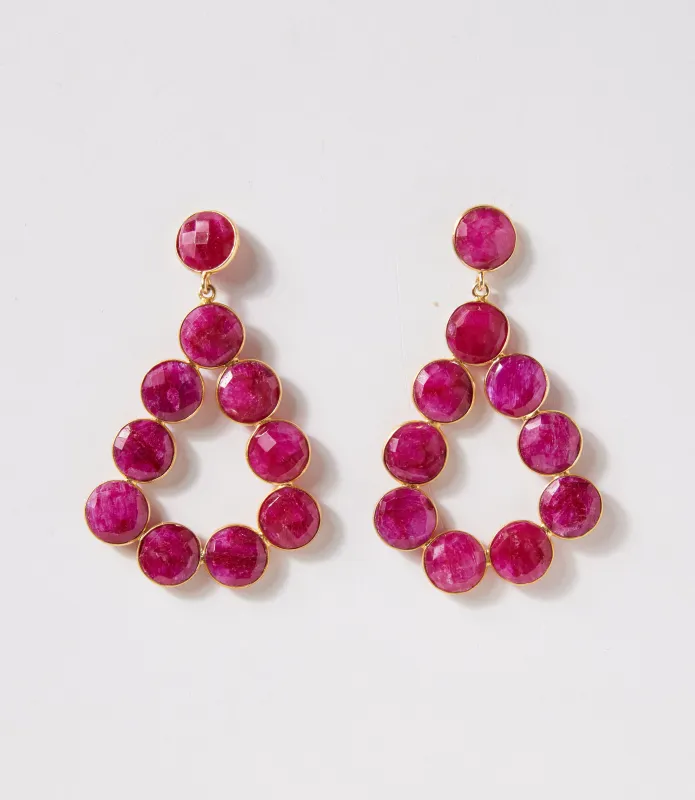 Gemstone Bezel Drop Earrings sold by Karen Kane