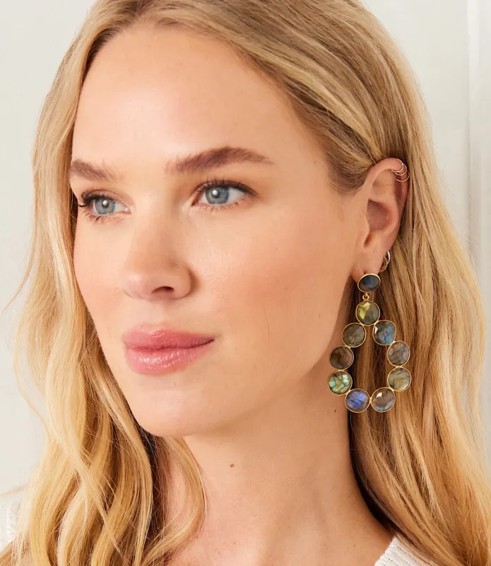 Gemstone Bezel Drop Earrings sold by Karen Kane