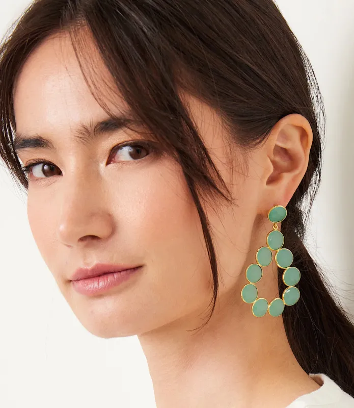 Gemstone Bezel Drop Earrings sold by Karen Kane