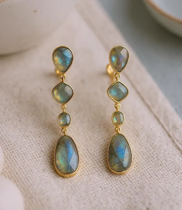 Multi Gemstone Drop Earrings sold by Karen Kane