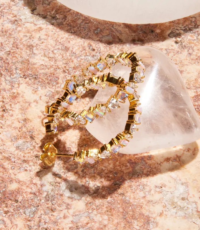 Multi Gemstone Hoop Earrings sold by Karen Kane