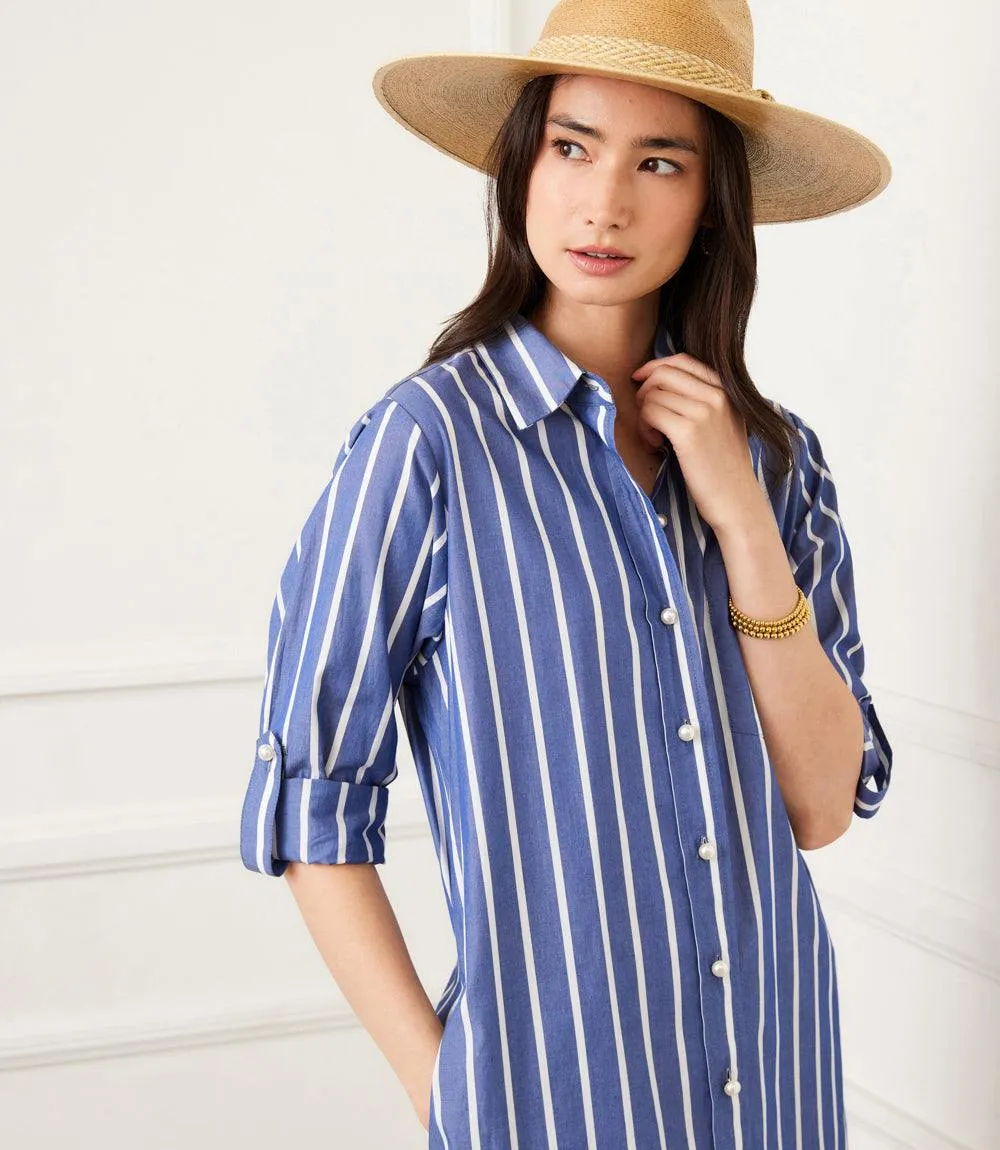 Roll Tab Stripe Shirtdress sold by Karen Kane product image thumbnail 2