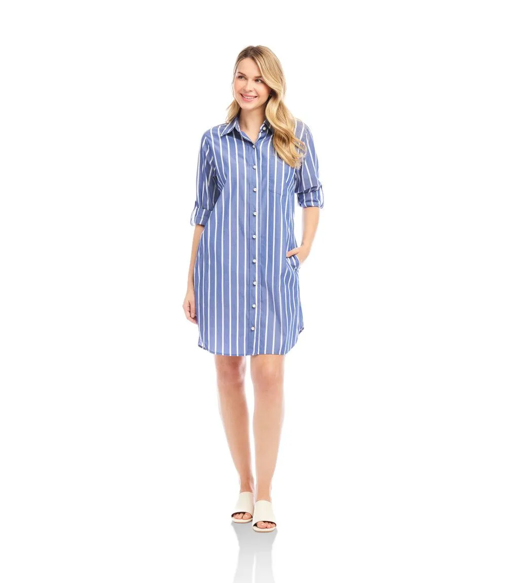 Roll Tab Stripe Shirtdress sold by Karen Kane product image thumbnail 4