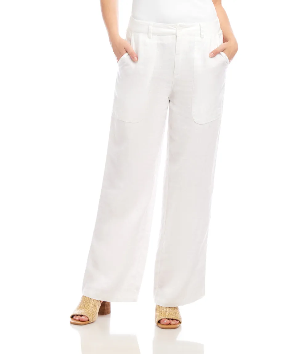 Linen Wide-Leg Trousers sold by Karen Kane product image thumbnail 3