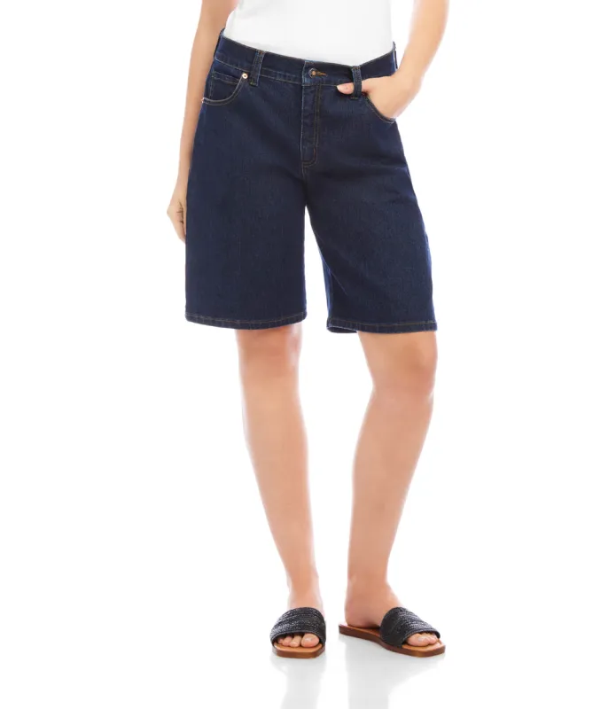 Denim Bermuda Shorts sold by Karen Kane