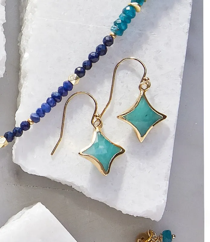 Amazonite Kite Earrings made by Karen Kane