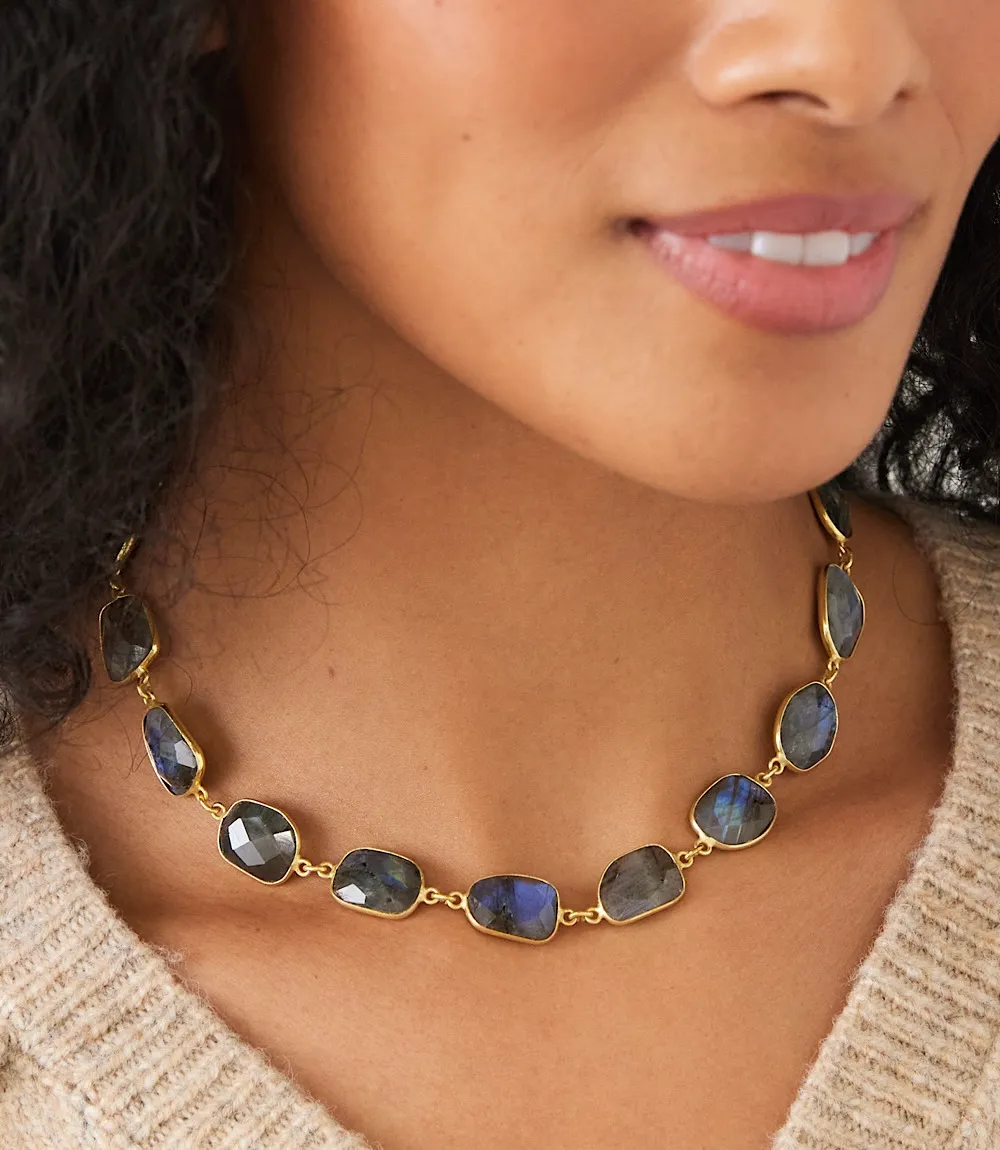 Gemstone Bezel Necklace sold by Karen Kane