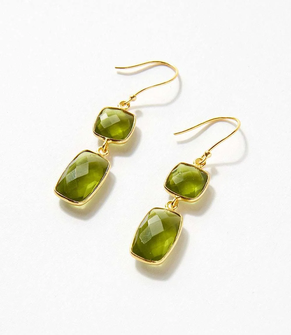 Gemstone Double Drop Earrings sold by Karen Kane