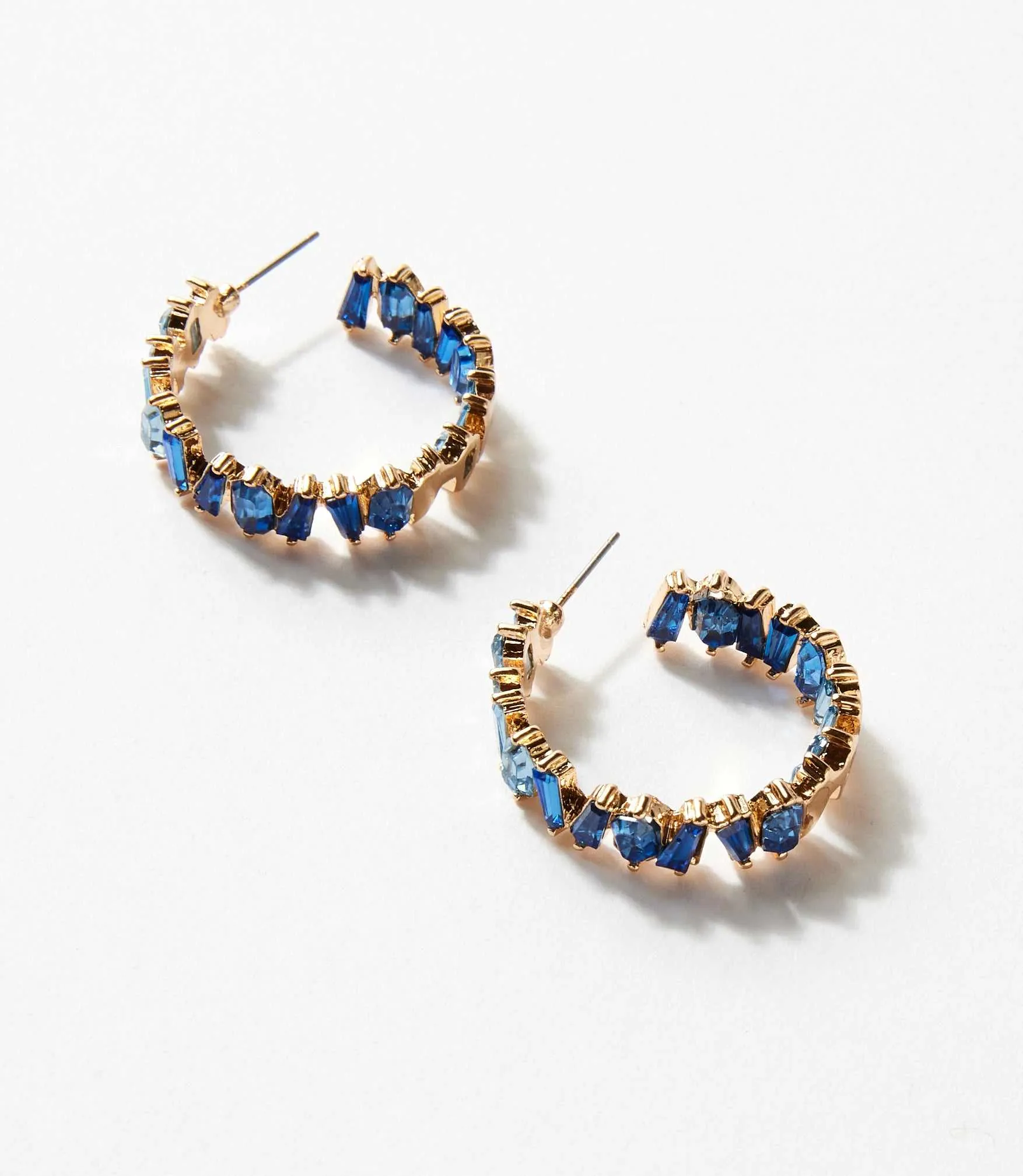 Angled Crystal Hoop Earrings sold by Karen Kane product image thumbnail 3