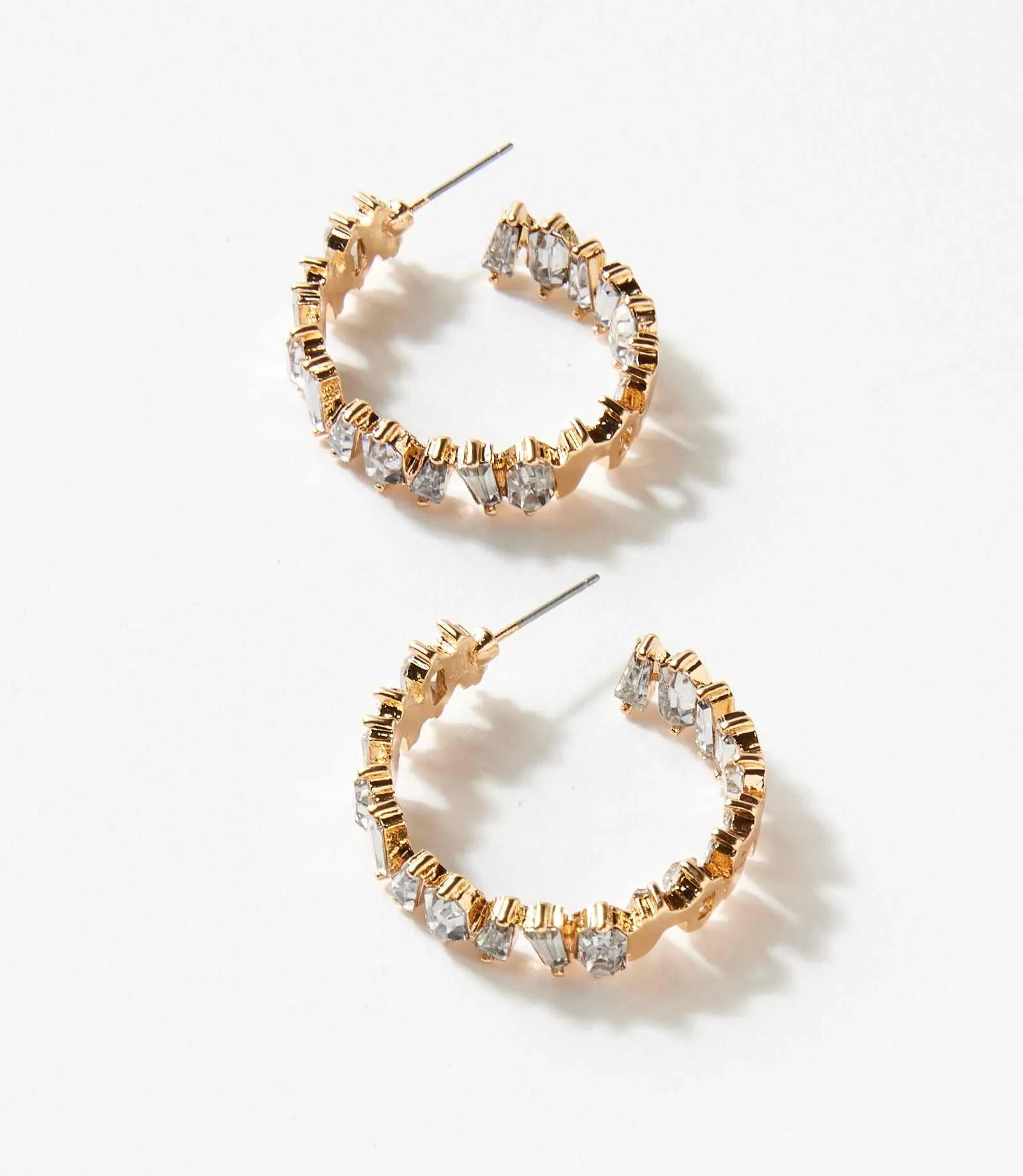 Angled Crystal Hoop Earrings sold by Karen Kane product image thumbnail 3