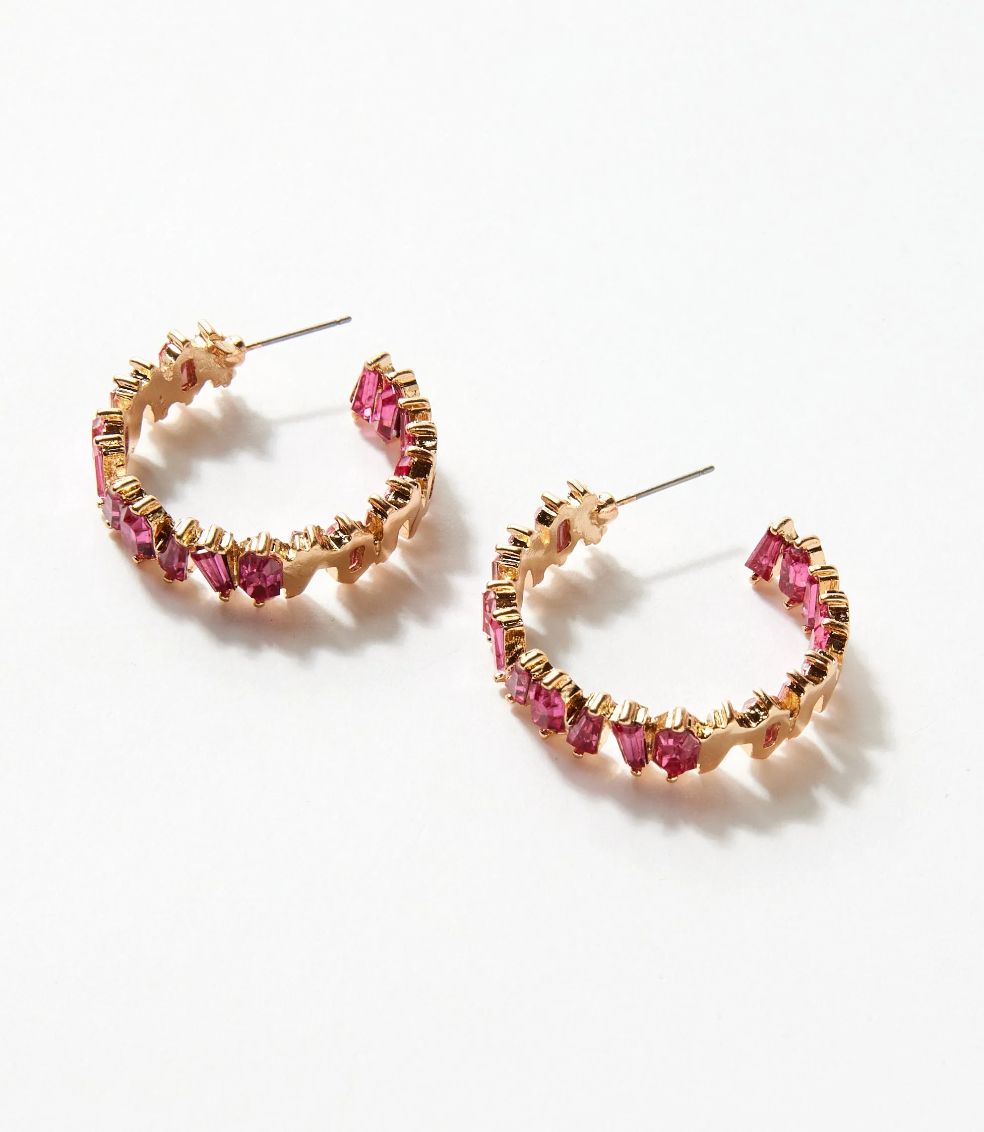 Angled Crystal Hoop Earrings sold by Karen Kane product image thumbnail 3