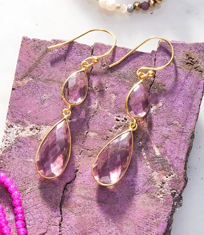 Double Teardrop Gemstone Earrings sold by Karen Kane