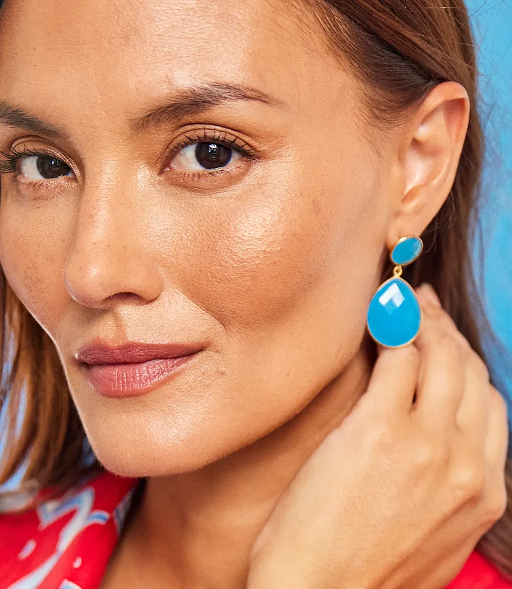 Teardrop Gemstone Drop Earrings sold by Karen Kane