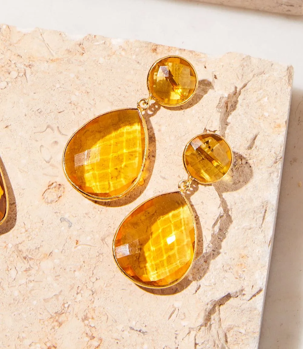 Teardrop Gemstone Drop Earrings sold by Karen Kane