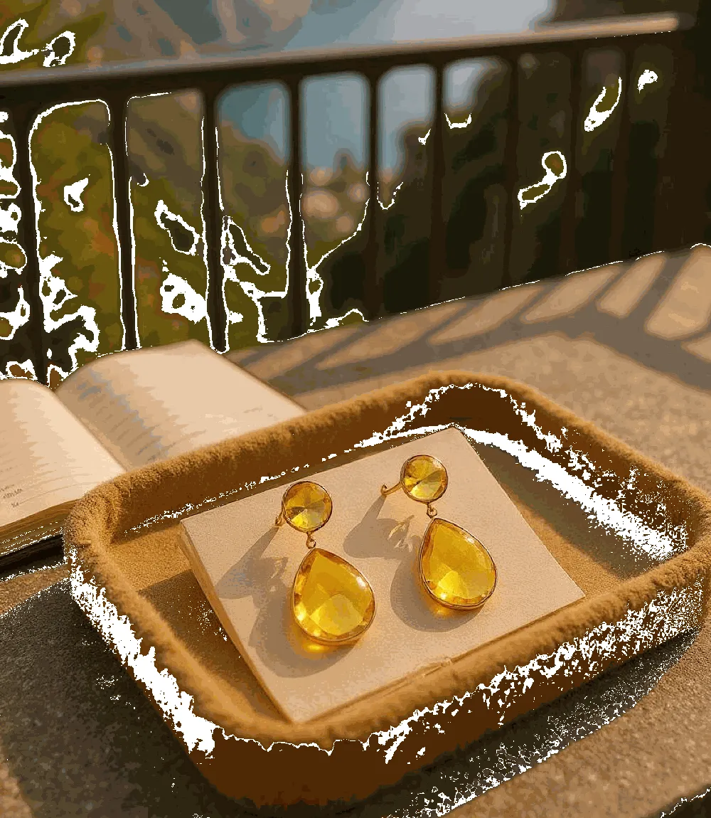 Teardrop Gemstone Drop Earrings sold by Karen Kane product image thumbnail 2