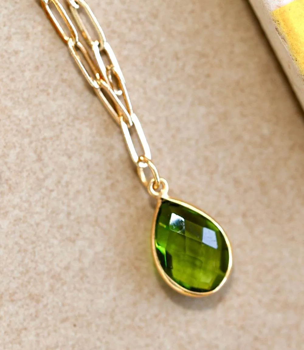 Peridot Gemstone Teardrop Necklace sold by Karen Kane product image thumbnail 4