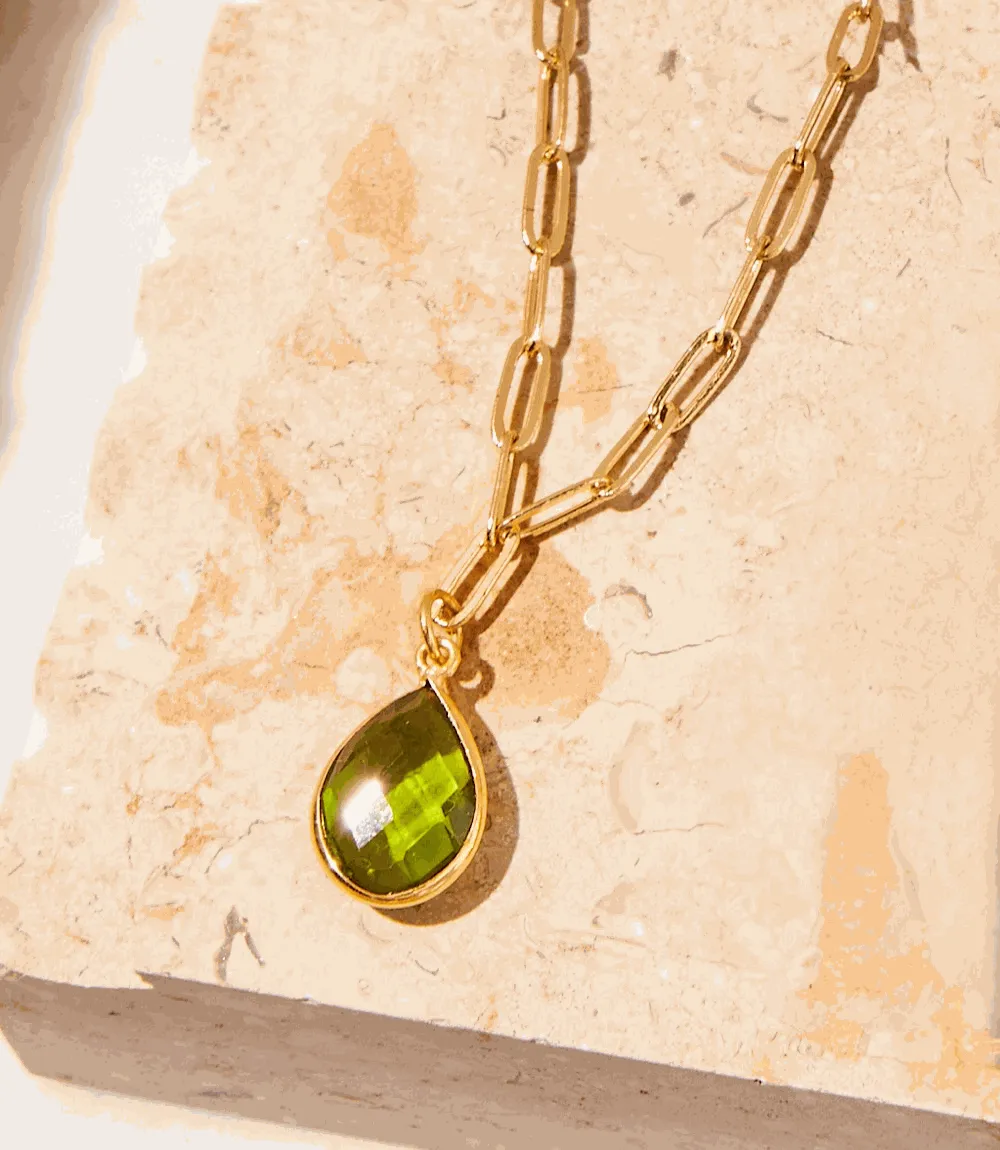 Peridot Gemstone Teardrop Necklace sold by Karen Kane product image thumbnail 3