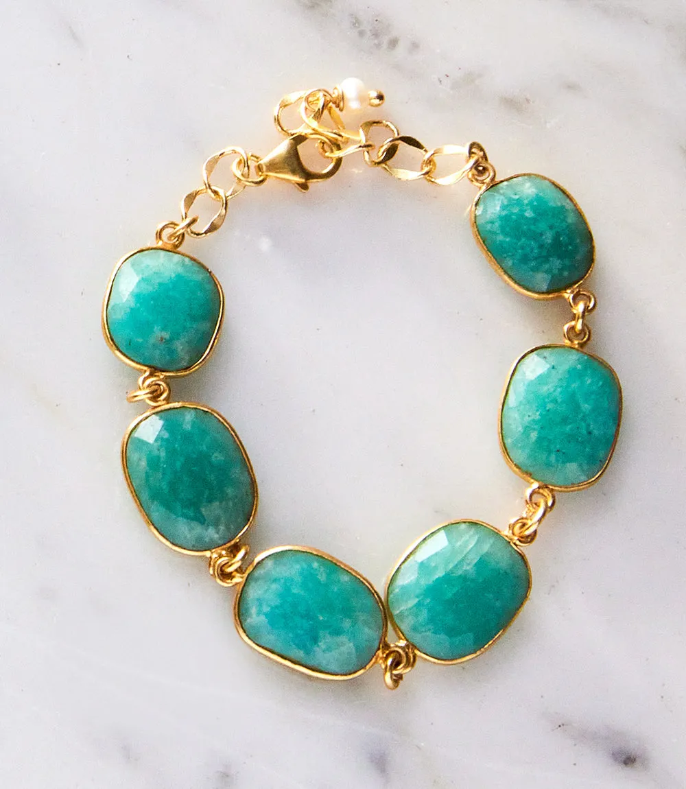 Amazonite Bezel Bracelet sold by Karen Kane