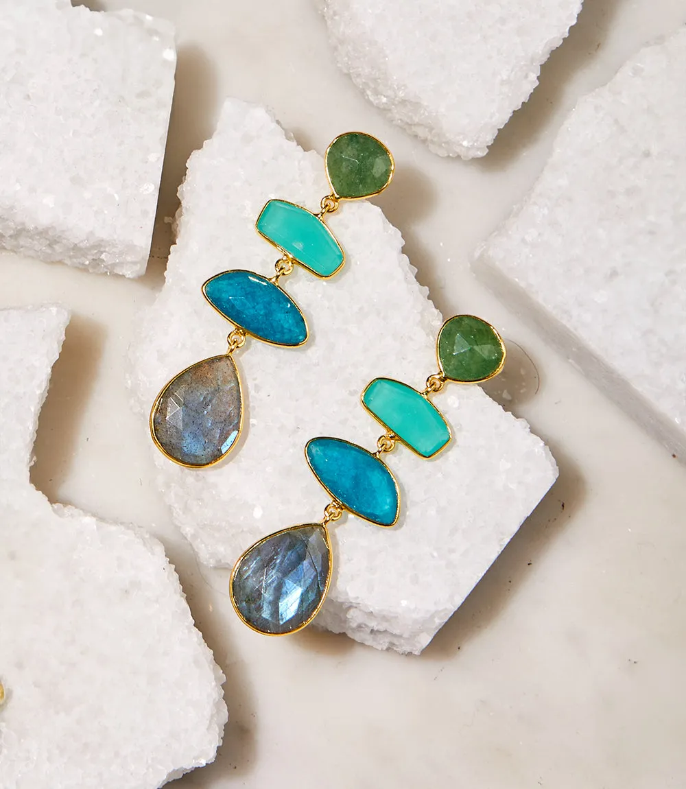 Tiered Gemstone Earrings sold by Karen Kane