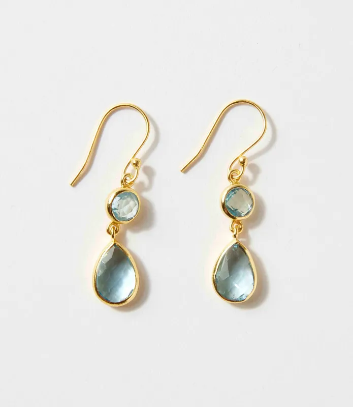 Blue Topaz Double Drop Earrings sold by Karen Kane