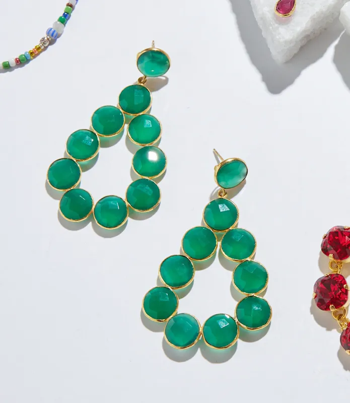 Gemstone Bezel Drop Earrings sold by Karen Kane