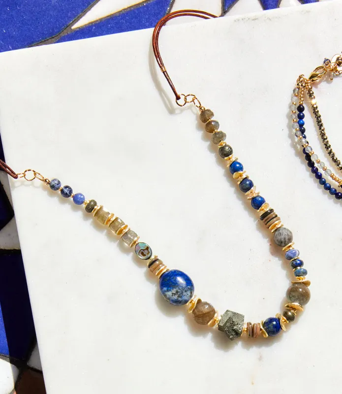 Blue Moon Shell And Gemstone Necklace sold by Karen Kane