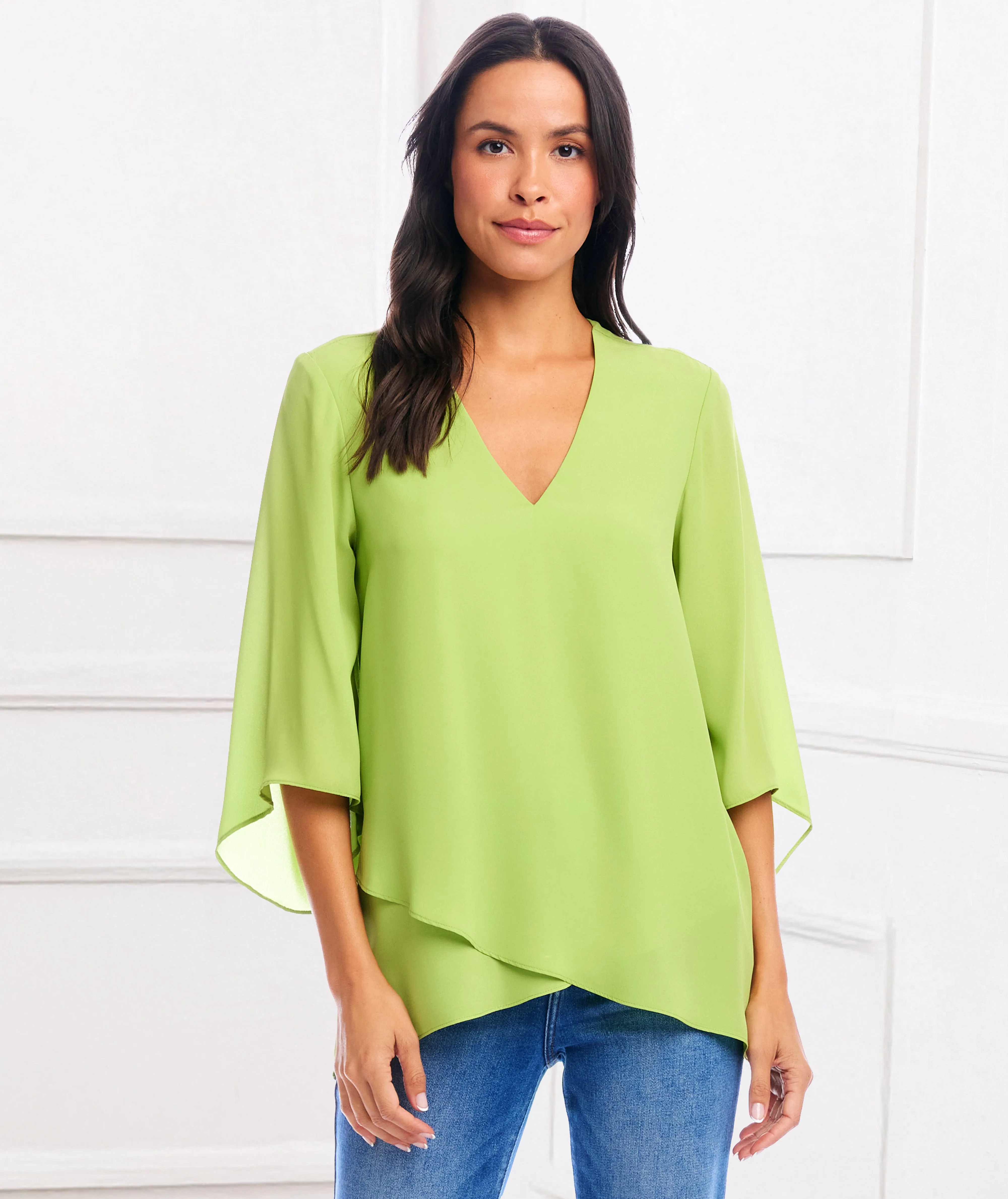 Bracelet Sleeve Asymmetric Top sold by Karen Kane
