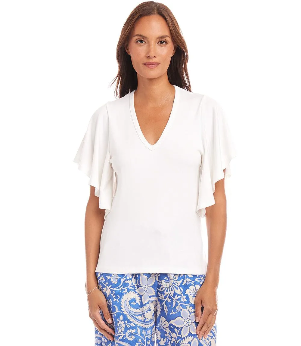 Flutter Sleeve V-Neck Top sold by Karen Kane product image thumbnail 2