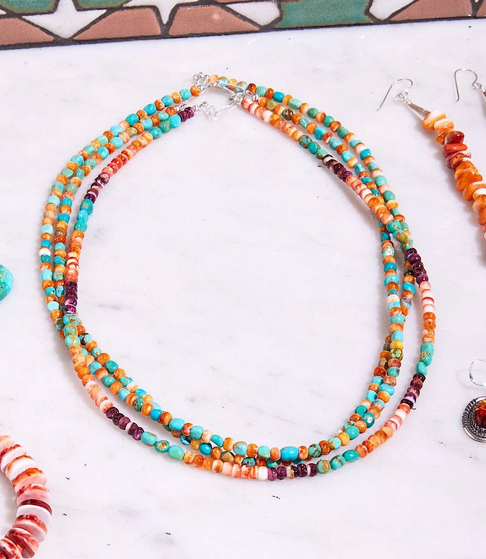 Turquoise And Spiny Oyster Beaded Necklace sold by Karen Kane product image thumbnail 5