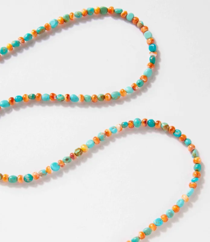Turquoise And Spiny Oyster Beaded Necklace sold by Karen Kane