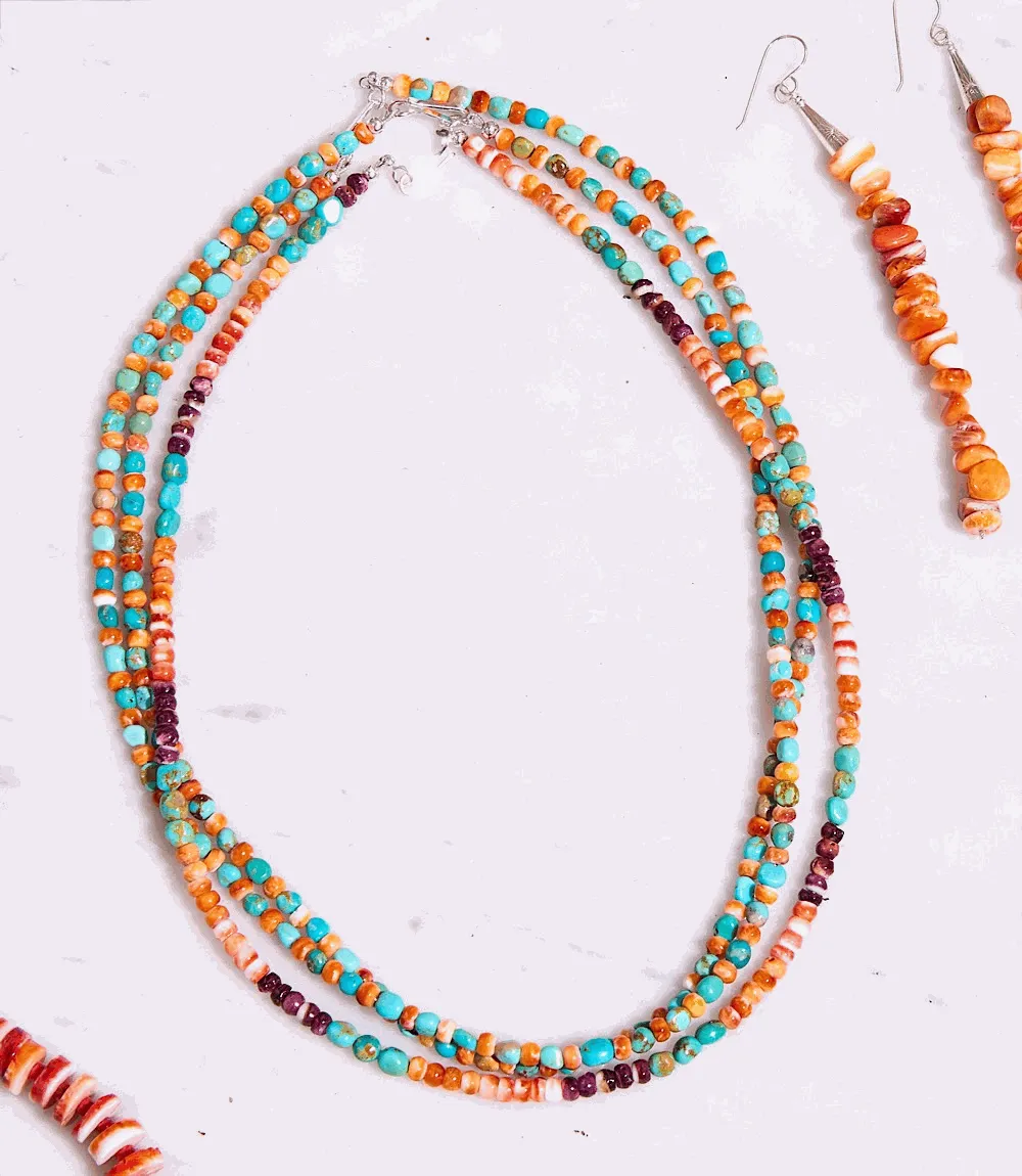 Turquoise And Spiny Oyster Beaded Necklace sold by Karen Kane product image thumbnail 4