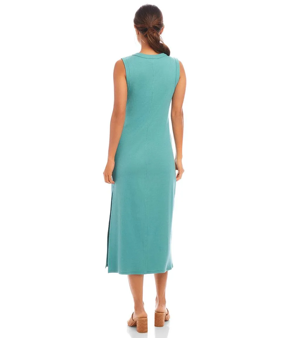 Sleeveless Ribbed V-Neck Midi Column Dress sold by Karen Kane product image thumbnail 4