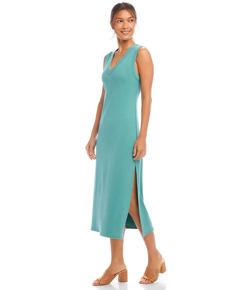 Sleeveless Ribbed V-Neck Midi Column Dress sold by Karen Kane product image thumbnail 3