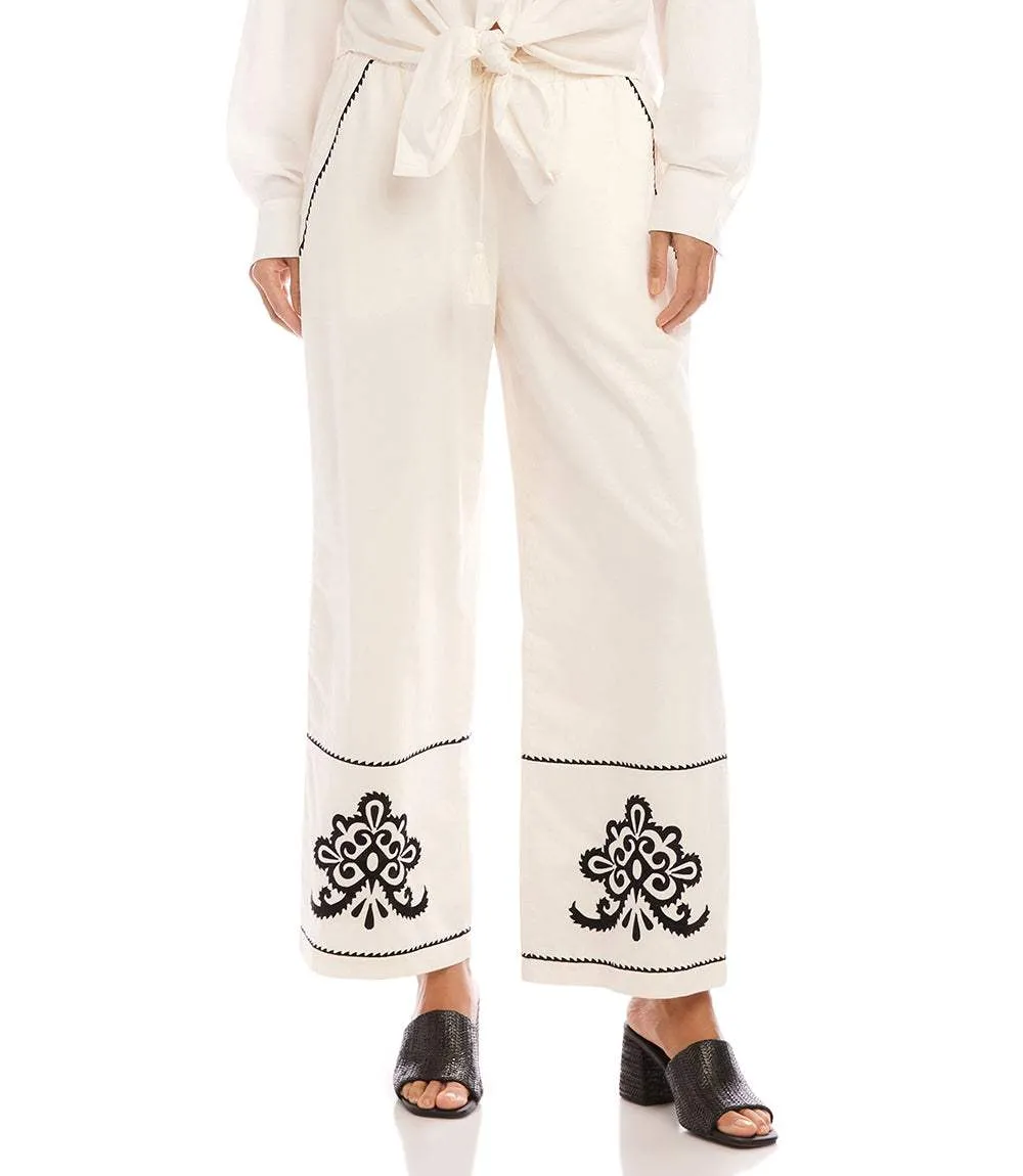 Embroidered Drawstring Ankle Pants sold by Karen Kane product image thumbnail 2