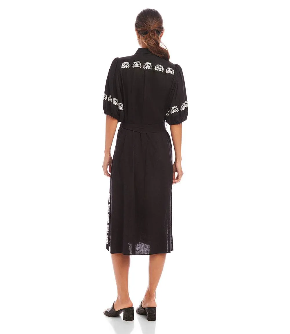 Puff Sleeve Embroidered Shirtdress sold by Karen Kane product image thumbnail 3