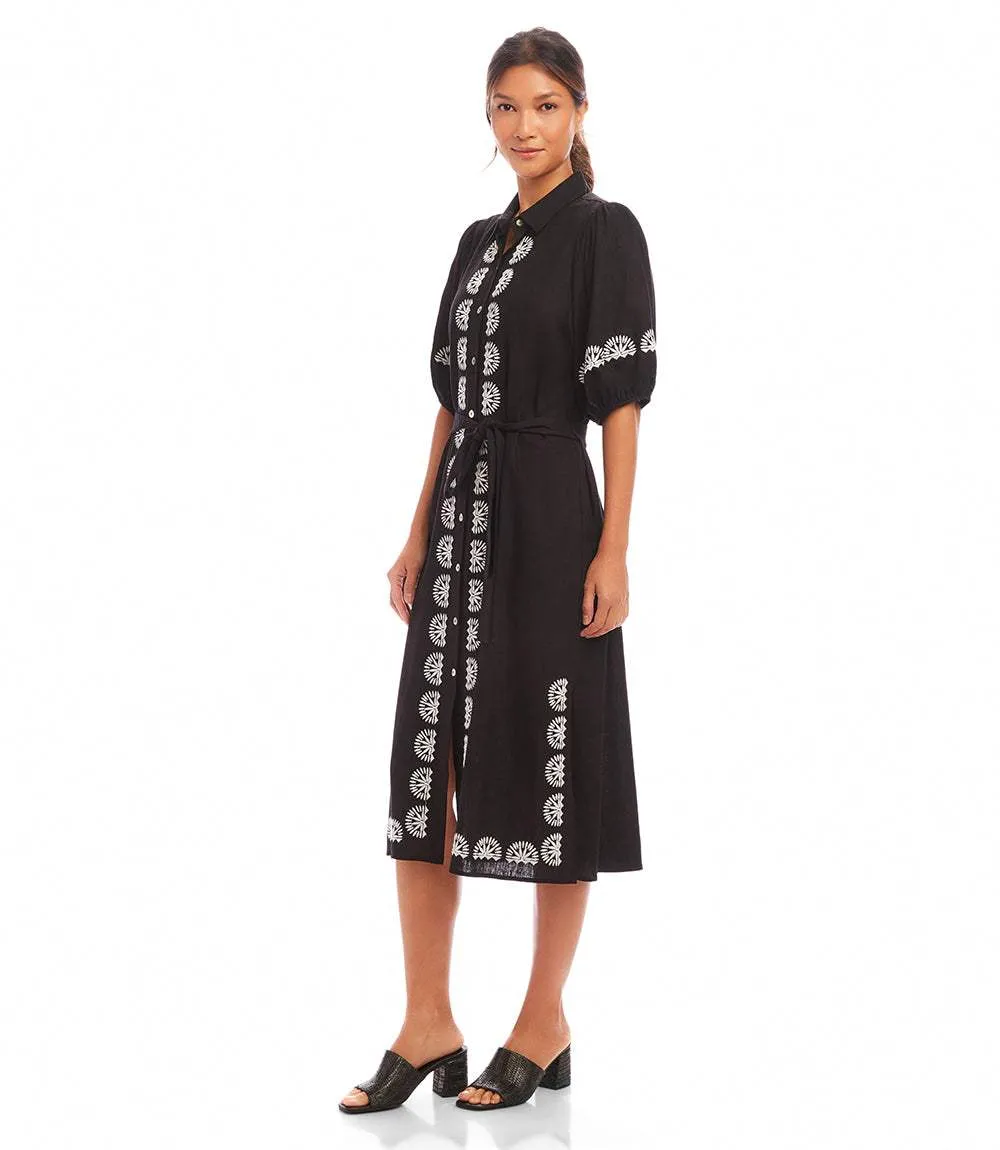 Puff Sleeve Embroidered Shirtdress sold by Karen Kane product image thumbnail 2