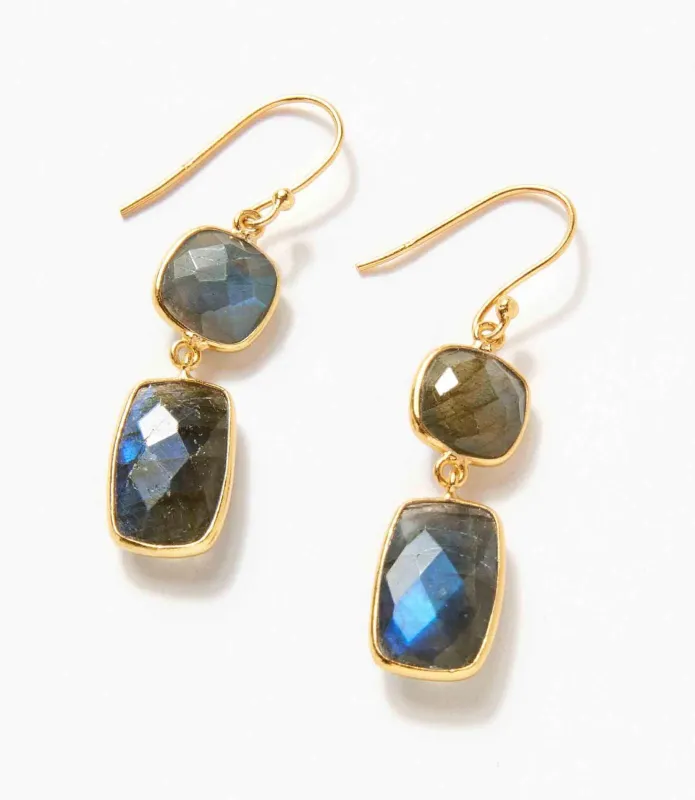 Double Drop Gemstone Earrings sold by Karen Kane