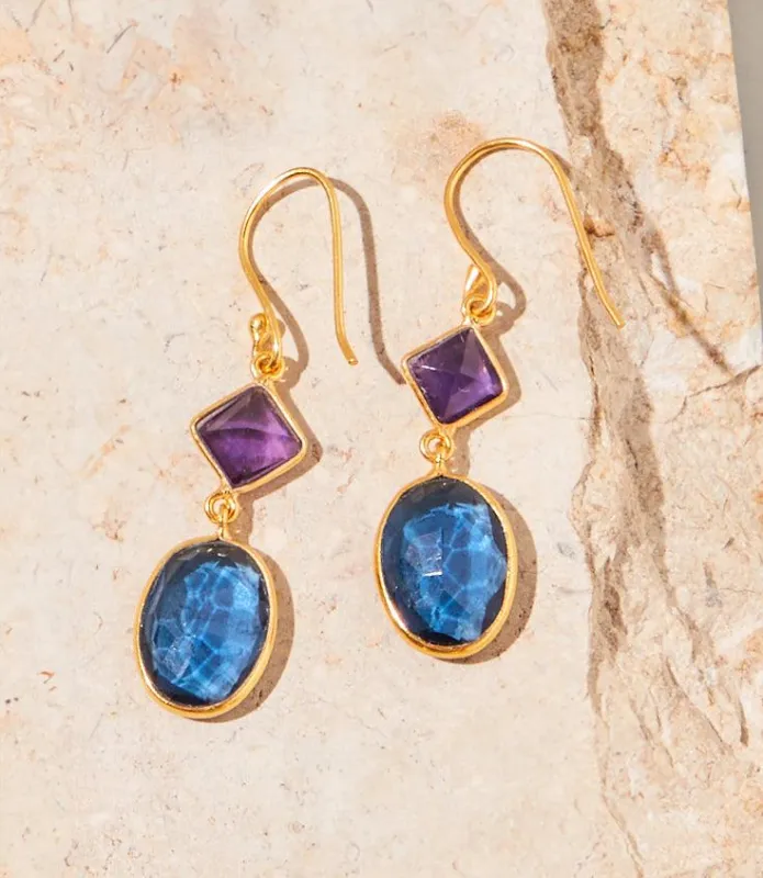 Mixed Gemstone Drop Earrings made by Karen Kane