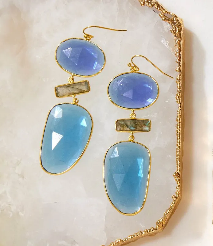 Organic Gemstone Statement Earrings sold by Karen Kane